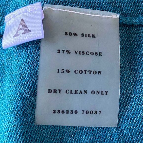 Ann Taylor Teal Blue Open Drape Silk Blend Cardigan/Topper Sz XS EUC! - Picture 4 of 4